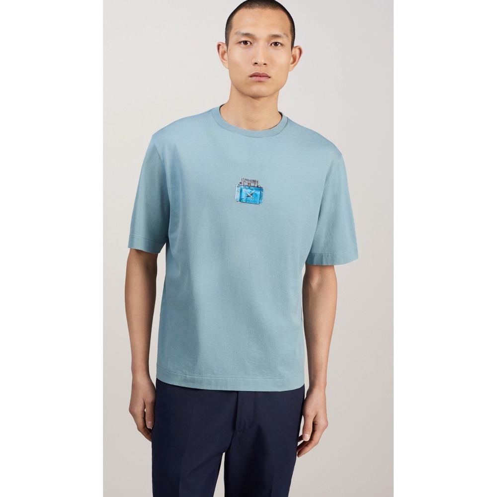 Dunhill London Aquarium‎ Lighter Blue Bird T-Shirt Limited Edition. NWOT Sz L
